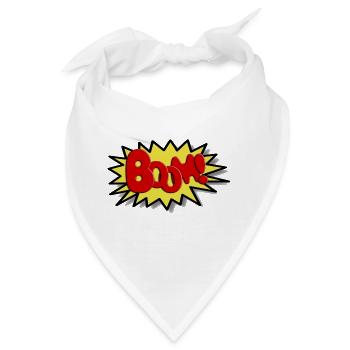 Boom Comicstyle Comicfigur Lichtenstein Pop Art - Bandana - Weiß - Vorne