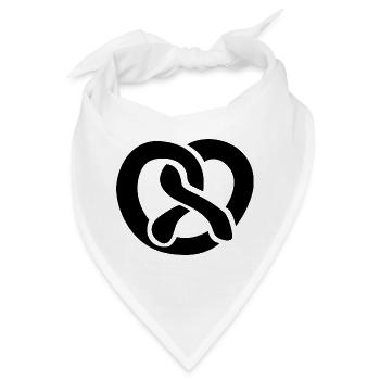 bäckerei bakery brezel pretzel symbol Firma icon - Bandana - Weiß - Vorne