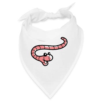 Fröhlicher kleiner Wurm - Bandana - Weiß - Vorne