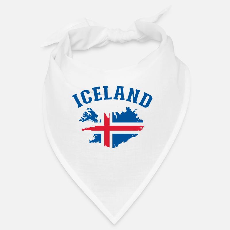 Carte du drapeau de l’Islande - Bandana - blanc