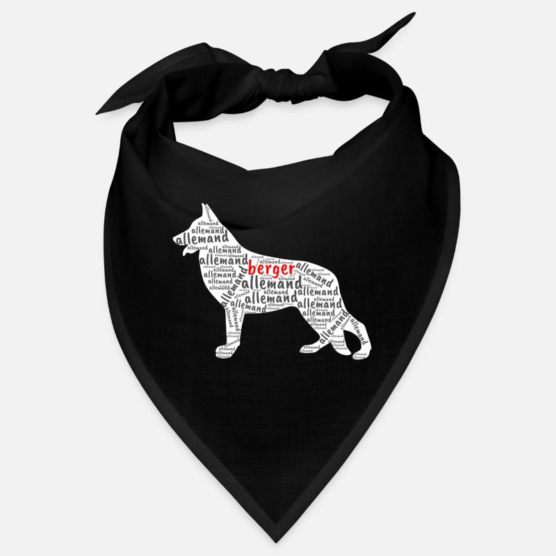 German Shepherd Silhouette Race Dog Text Bandana