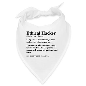 Ethical Hacker | Hacker Design - Bandana - Weiß - Vorne