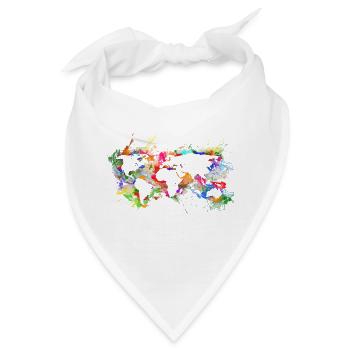WORLD MAP abstract - Bandana - Weiß - Vorne