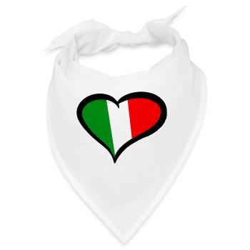 Italy Italia Italia grün weiß rot Love Herz Liebe - Bandana - Weiß - Vorne