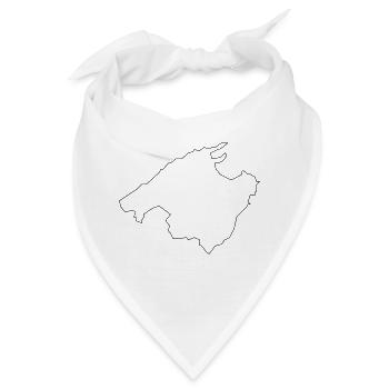 Mallorca Karte - Bandana - Weiß - Vorne