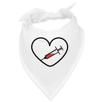 Impfstoff Virus Covid Herz Befürworter Design - Bandana - Weiß - Vorne