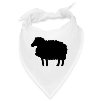 Farbe anpassbar Lustiges Schaf Silhouette Geschenk - Bandana - Weiß - Vorne