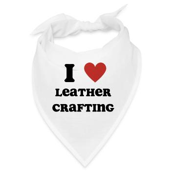 Ich liebe Leder Handwerk - Bandana - Weiß - Vorne