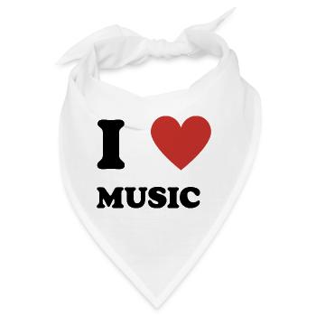 I Love Music - Bandana - Weiß - Vorne