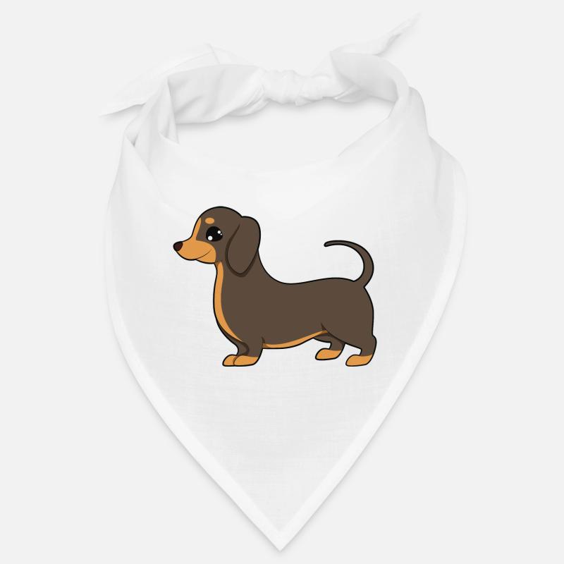 Dackel - Bandana - Weiß