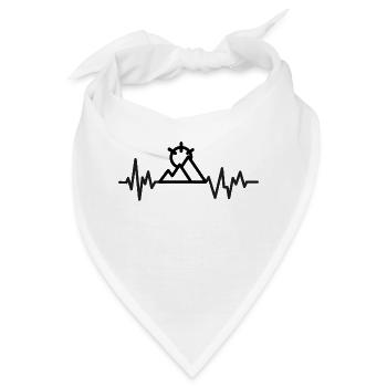 Berge Herzschlag Berg - Bandana - Weiß - Vorne