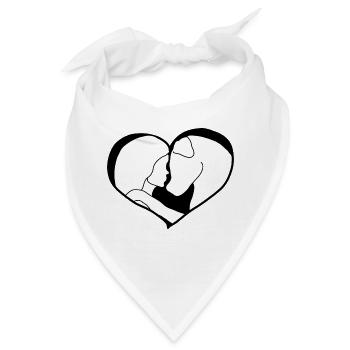 Hund & Mensch Liebe - Bandana - Weiß - Vorne