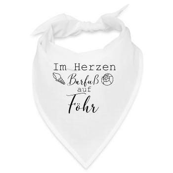 Im Herzen Barfuß auf Föhr - Bandana - Weiß - Vorne