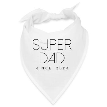 Superdad since 2023 Schrift geburt Vater Spruch - Bandana - Weiß - Vorne