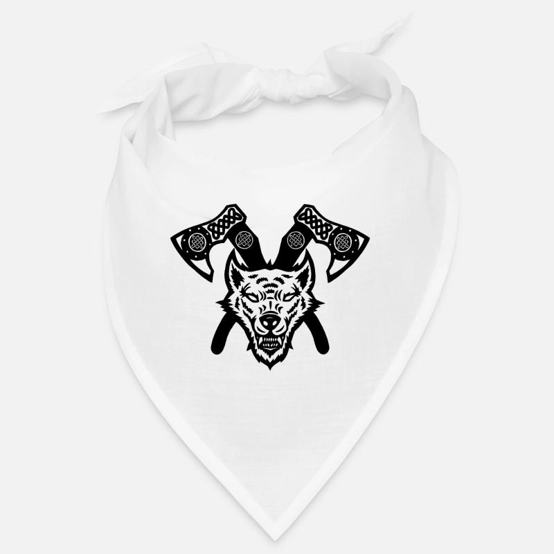 Loup noir et haches vikings Bandana