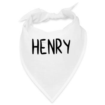 Henry Custom Name Schriftart Text Geburtstag - Bandana - Weiß - Vorne