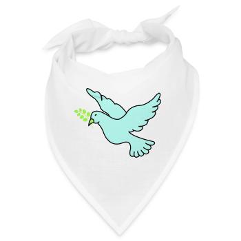 Friedenstaube - Bandana - Weiß - Vorne