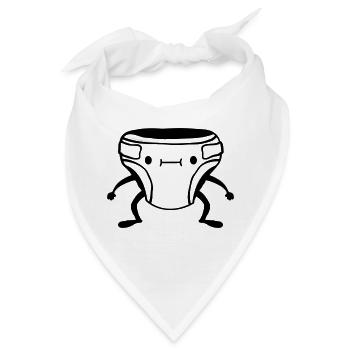 Lebendige Windel Gesicht - Bandana - Weiß - Vorne