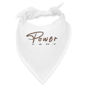 Damen T-shirt, power lady, Geschenk, Motivation - Bandana - Weiß - Vorne