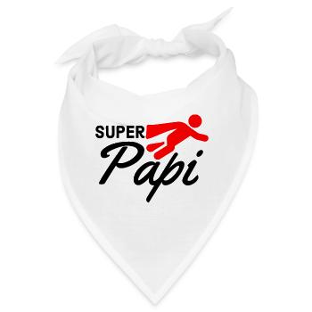 Super Papi Text mit Figur flieger rot Geschenkidee - Bandana - Weiß - Vorne