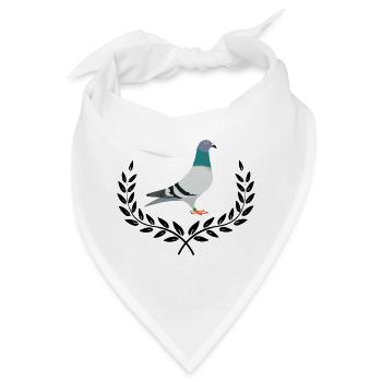 Taube mit Lorbeerkranz - Bandana - Weiß - Vorne