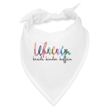 Lustiges Lehrerin Kreide Kinder Koffein Geschenk - Bandana - Weiß - Vorne