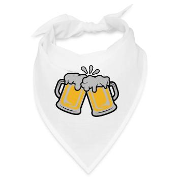 Bier Krüge anstoßen - Bandana - Weiß - Vorne