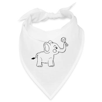 Baby Elefant - Bandana - Weiß - Vorne