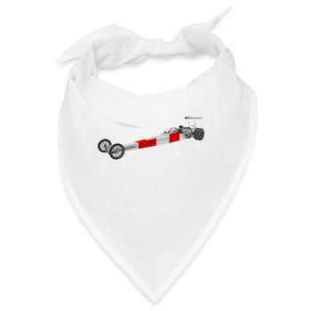 Dragster Rennfahrzeug - Bandana - Weiß - Vorne