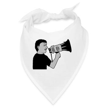 Demonstration Megafon Propaganda Mann - Bandana - Weiß - Vorne