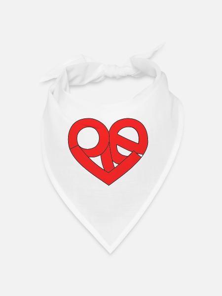 Love in the heart - Bandana - white - Front
