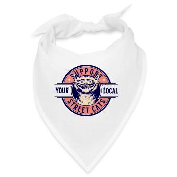 UNTERSTÜTZEN SIE IHRE LOKALEN STRASSENKATZEN - Bandana - Weiß - Vorne