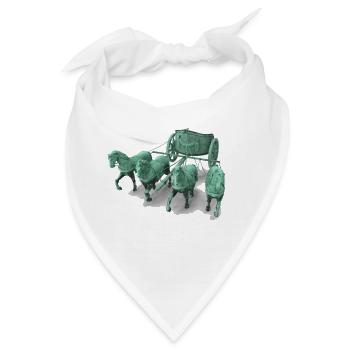 Streitwagen Statue 3D - Quadriga Chariot Statue - Bandana - Weiß - Vorne