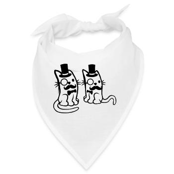 Sir Katzen Freunde Team - Bandana - Weiß - Vorne