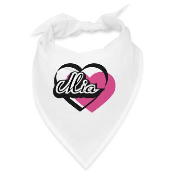 Name Mia Herz - Bandana - Weiß - Vorne