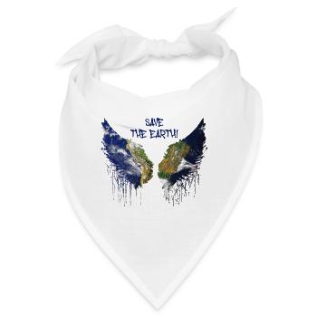 erde,flügel,angelwings,save the earth,wings,planet - Bandana - Weiß - Vorne