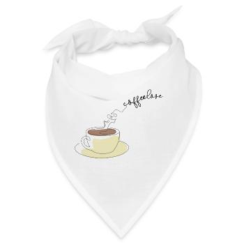 Kaffeeliebe - Leben für Kaffee - Bandana - Weiß - Vorne