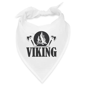 viking wikinger Symbol Axt Symbol Feuer Grafik - Bandana - Weiß - Vorne