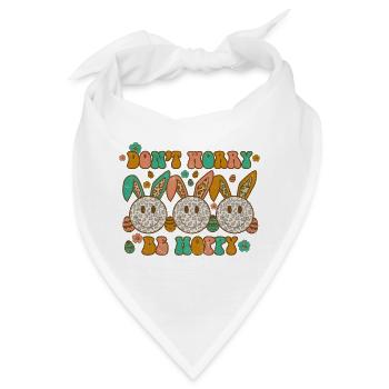 Frohe Ostern Osterhase Osterei Osterfeier Oster - Bandana - Weiß - Vorne
