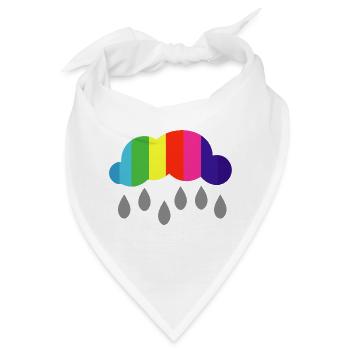 Wolke Regen Regenbogen Farben Geschenkidee - Bandana - Weiß - Vorne