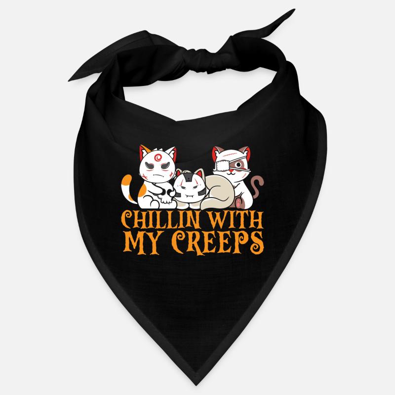 Chillin with My Creeps Cat Horror Funny cat Bandana