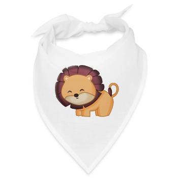 Niedlicher Löwe - Bandana - Weiß - Vorne