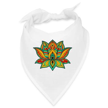 Lotusblume - Bandana - Weiß - Vorne