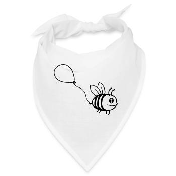 Luftballon Biene Comic Insekt - Bandana - Weiß - Vorne