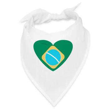 Brasilien - Herz - Bandana - Weiß - Vorne