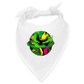 Frieden Taube Welt Planet Blume PopArt - Bandana - Weiß - Vorne