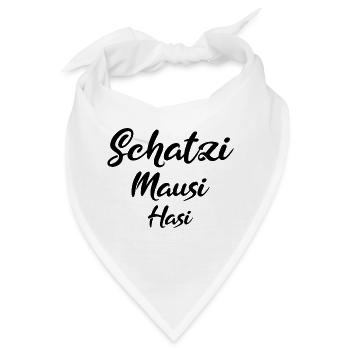 Schatzi Mausi Hasi black - Bandana - Weiß - Vorne