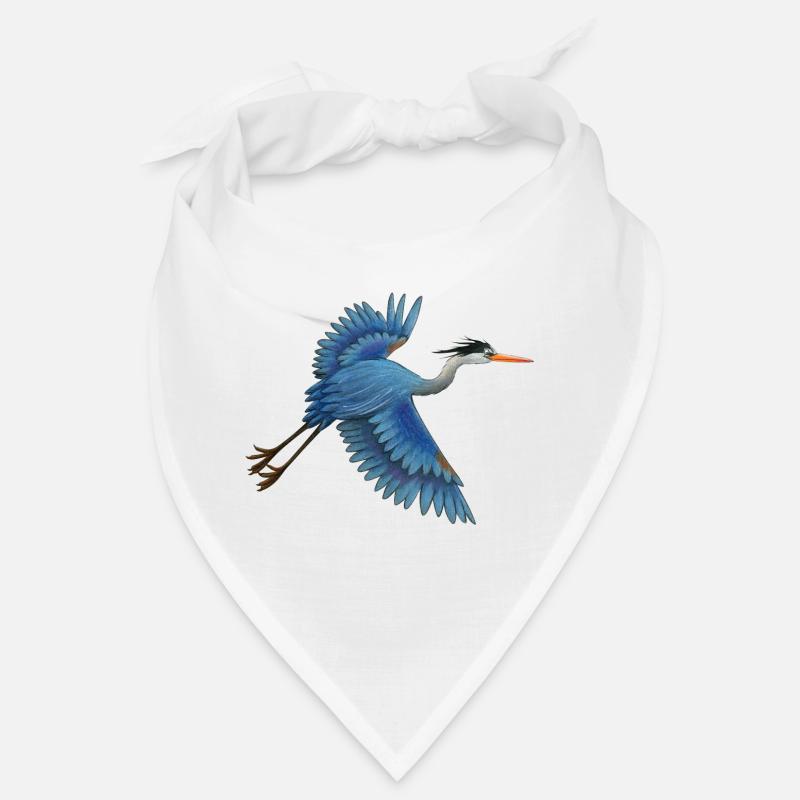 blue heron - Bandana - white