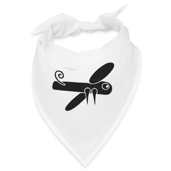 Stilisierte Libelle - Bandana - Weiß - Vorne