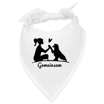 Mein Hund und ich - Gemeinsam - Bandana - Weiß - Vorne